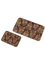 Indaba Trading Arbor Enameled Tray Plum Large