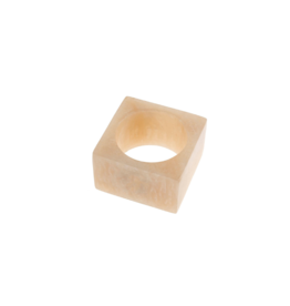 Indaba Trading Set of 4 Resin Napkin Rings in Cream