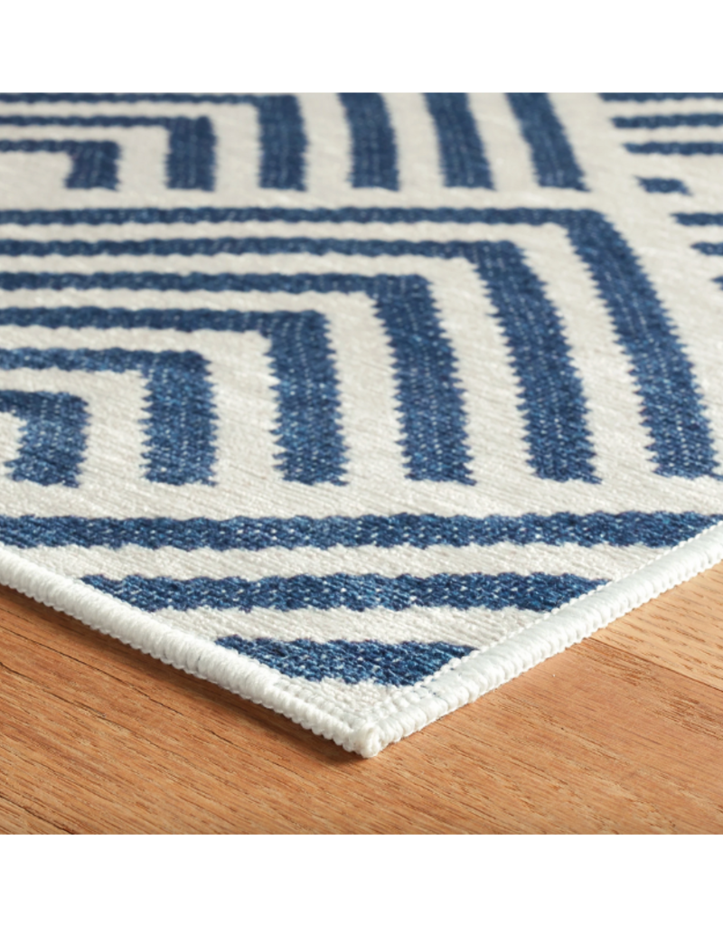 Dash & Albert Dash & Albert Machine Washable Cleo Navy Rug 3x5