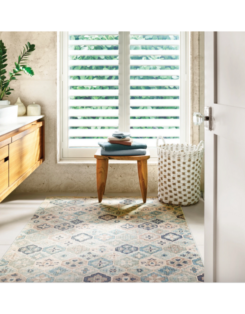 Dash & Albert Dash & Albert Machine Washable Pali Blue Rug 4x6
