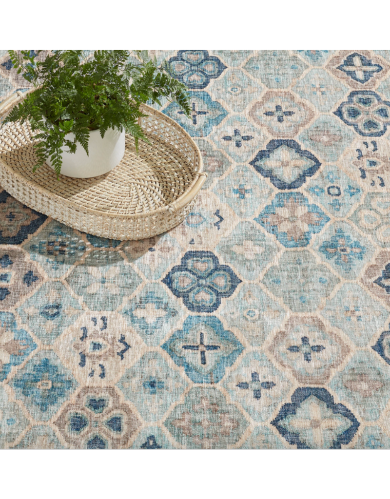 Dash & Albert Dash & Albert Machine Washable Pali Blue Rug 4x6