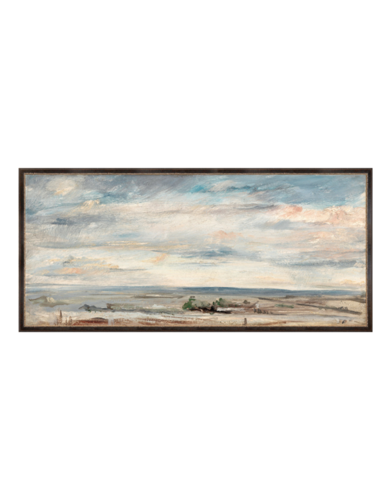 Celadon Art Cloud Study with Marshlands 19"x9"