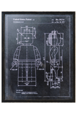 Celadon Art Lego Man in Charcoal 17"x21"