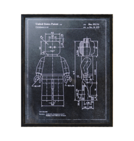 Celadon Art Lego Man in Charcoal 17"x21"