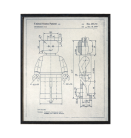 Celadon Art Lego Man in Parchment 17"x21"