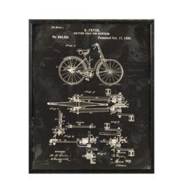 Celadon Art Bicycle Patent 1893 in Charcoal 17"x21"