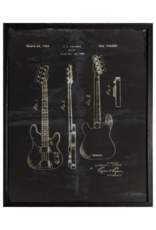 Celadon Art Fender Patent 1952 in Charcoal 17"x21"