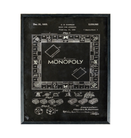 Celadon Art Monopoly Patent in Charcoal 17"x21"
