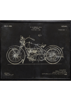 Celadon Art Harley Patent 1928 in Charcoal 21"x17"