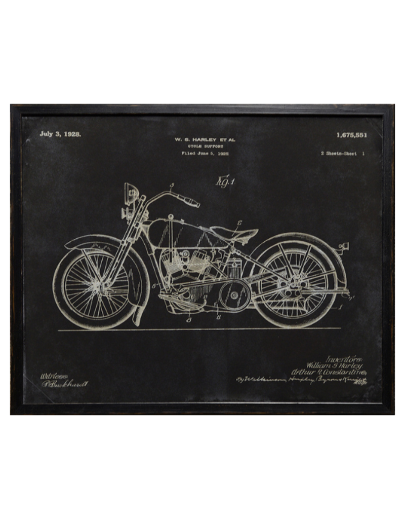 Celadon Art Harley Patent 1928 in Charcoal 21"x17"