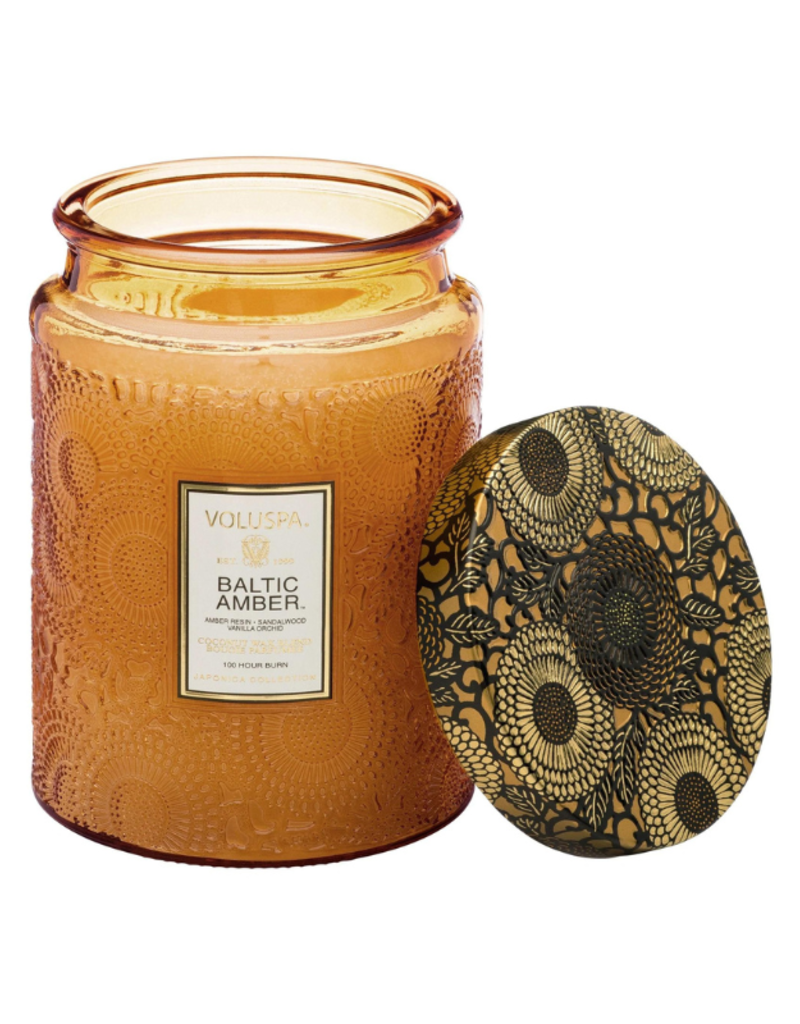 Voluspa 18oz Large Jar Candle in Baltic Amber by Voluspa