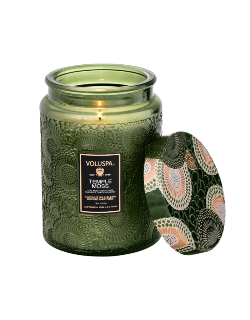 Voluspa 18oz Large Jar Candle in Temple Moss by Voluspa