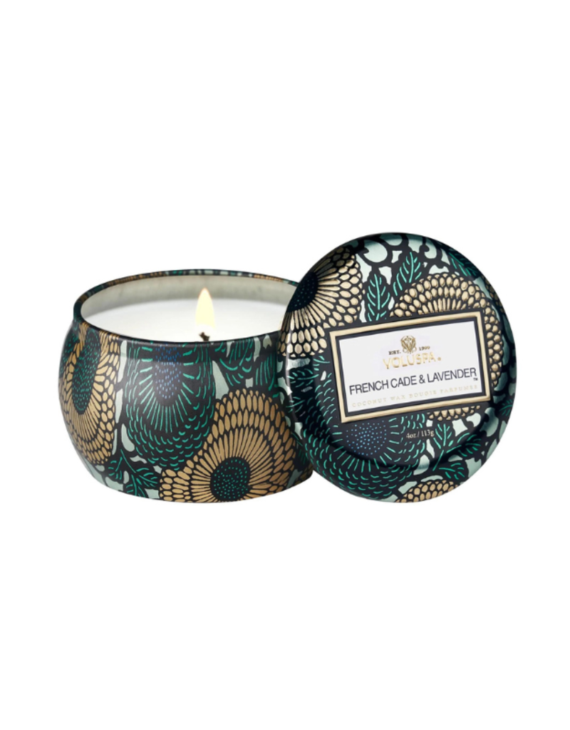 Voluspa Mini Tin Candle in French Cade Lavender by Voluspa