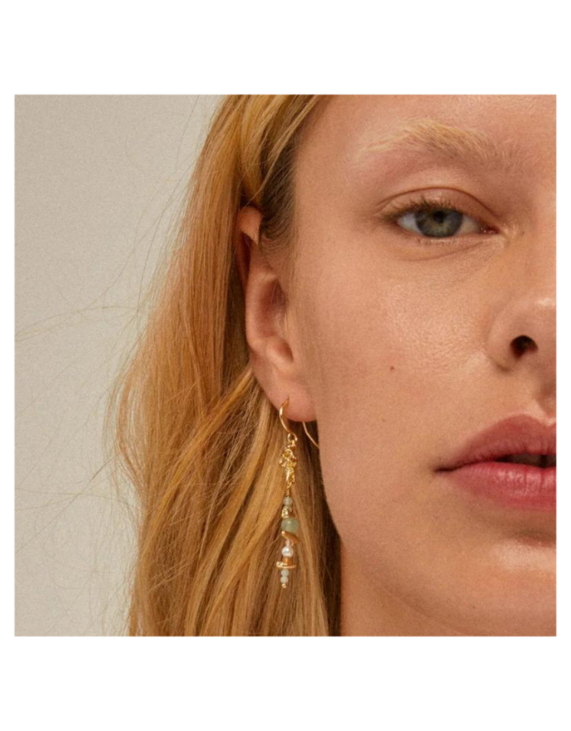 PILGRIM Cloud Earrings in Gold Multi by Pilgrim