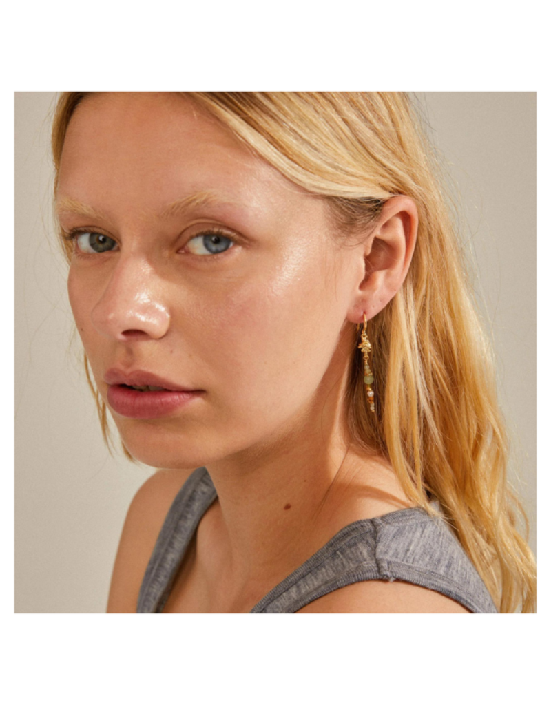 PILGRIM Cloud Earrings in Gold Multi by Pilgrim