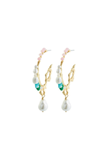 PILGRIM Force Large Hoop Earrings in White by Pilgrim