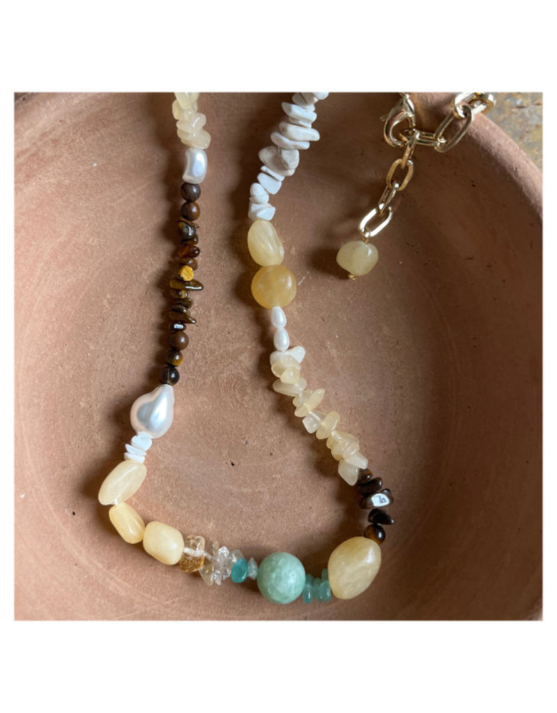 PILGRIM Cloud Necklace in Gold Multi by Pilgrim