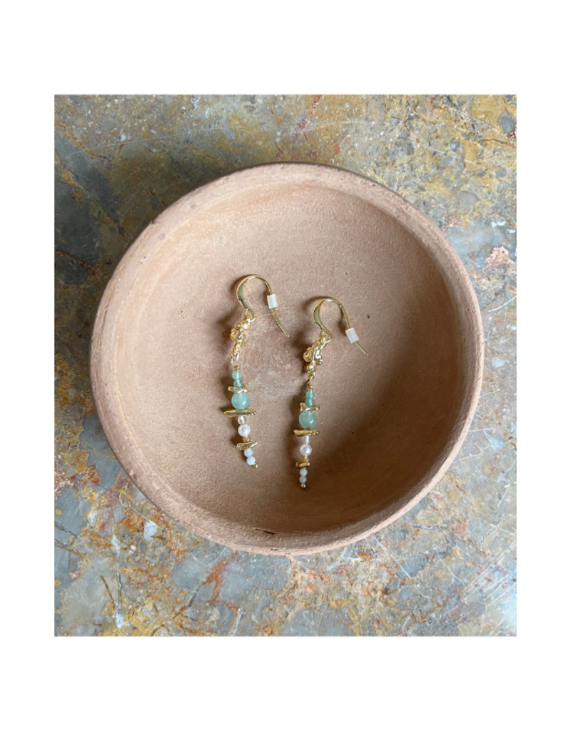 PILGRIM Cloud Earrings in Gold Multi by Pilgrim