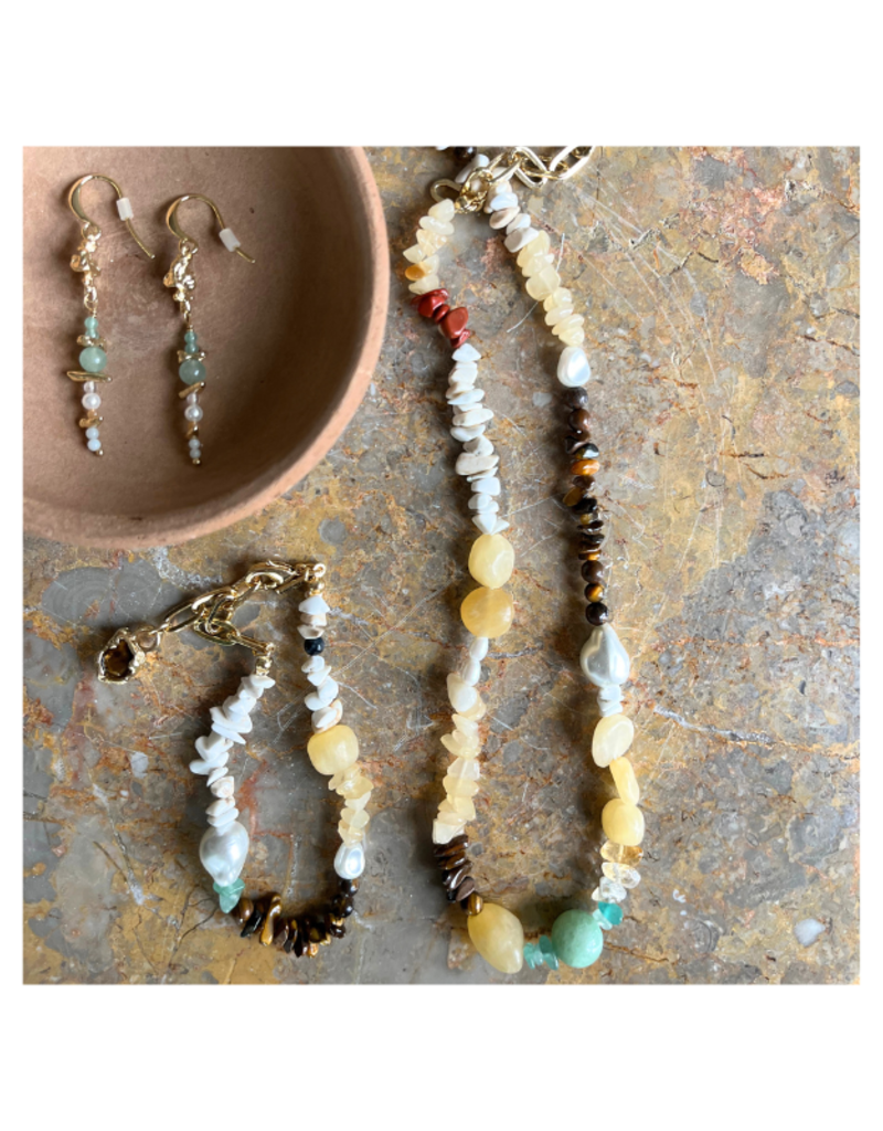 PILGRIM Cloud Earrings in Gold Multi by Pilgrim