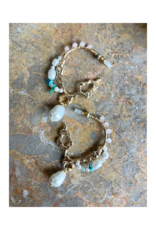 PILGRIM Force Large Hoop Earrings in White by Pilgrim