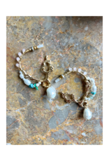PILGRIM Force Large Hoop Earrings in White by Pilgrim