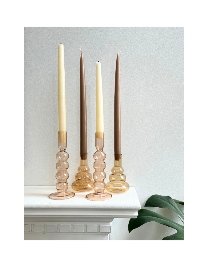 Indaba Trading Glass Candle Stick in Sorbet
