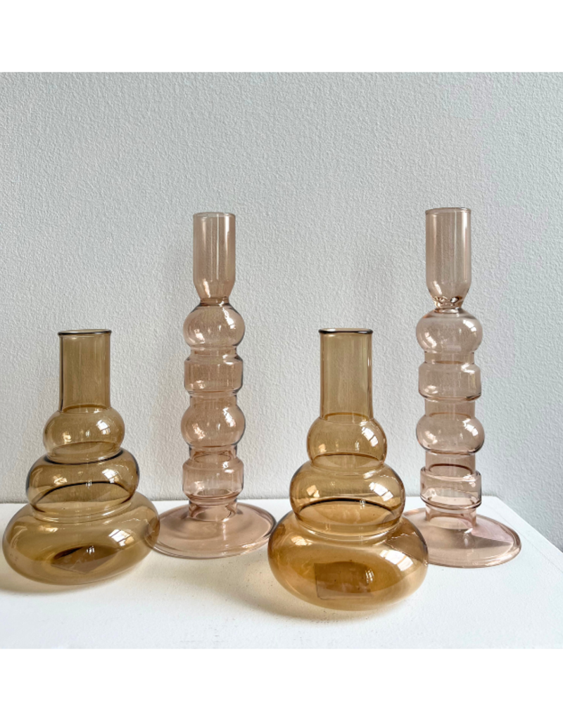 Indaba Trading Glass Candle Stick in Sorbet