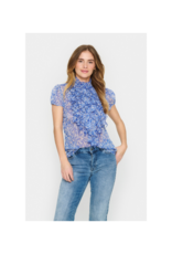 Saint Tropez Lilja Crinkle Shirt in Surf Ditsy by Saint Tropez