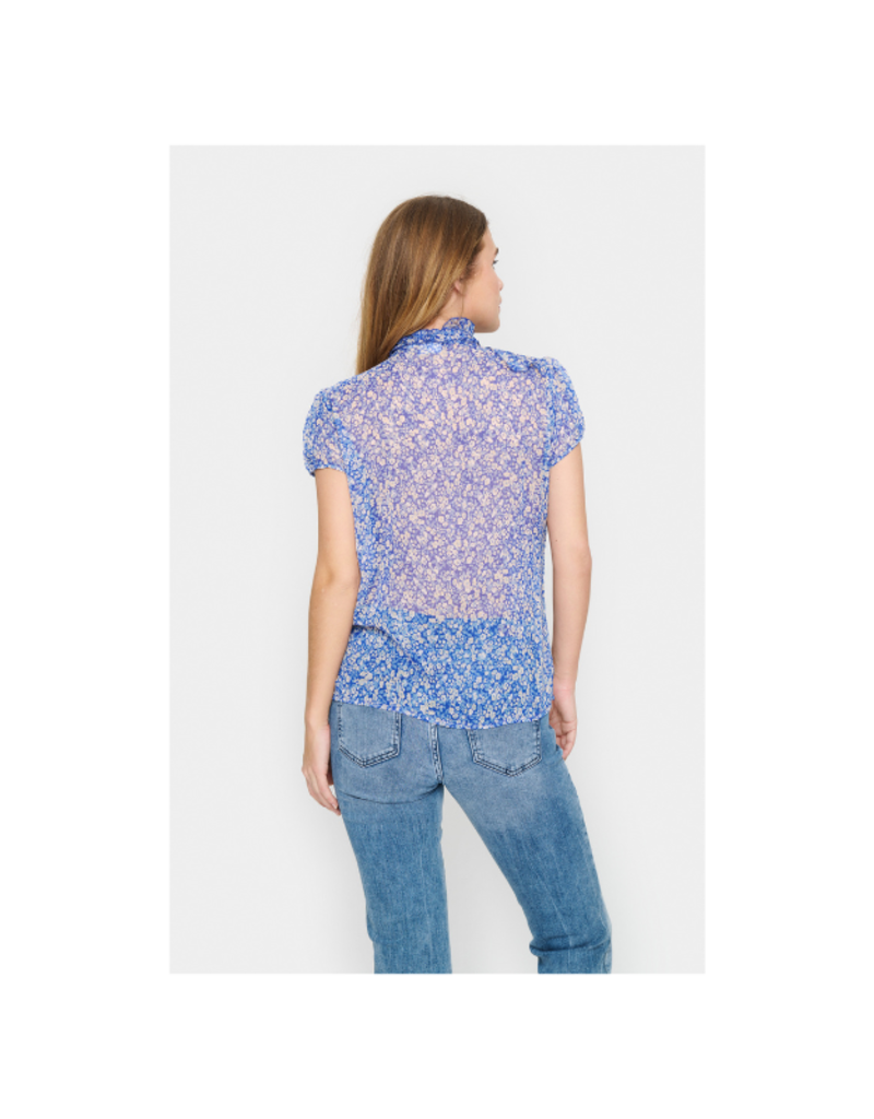 Saint Tropez Lilja Crinkle Shirt in Surf Ditsy by Saint Tropez