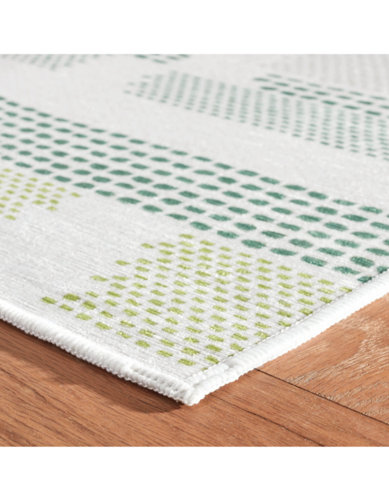 Dash & Albert Dash & Albert Machine Washable Tread Lightly Green Rug 3x5