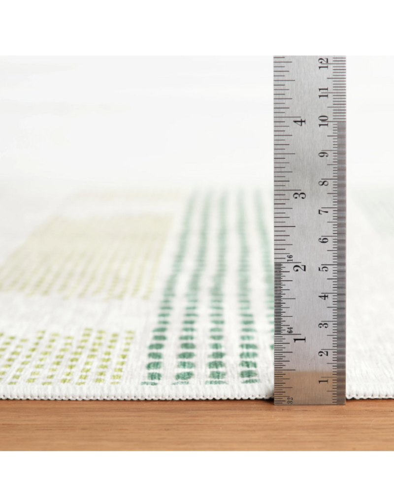 Dash & Albert Dash & Albert Machine Washable Tread Lightly Green Rug 3x5