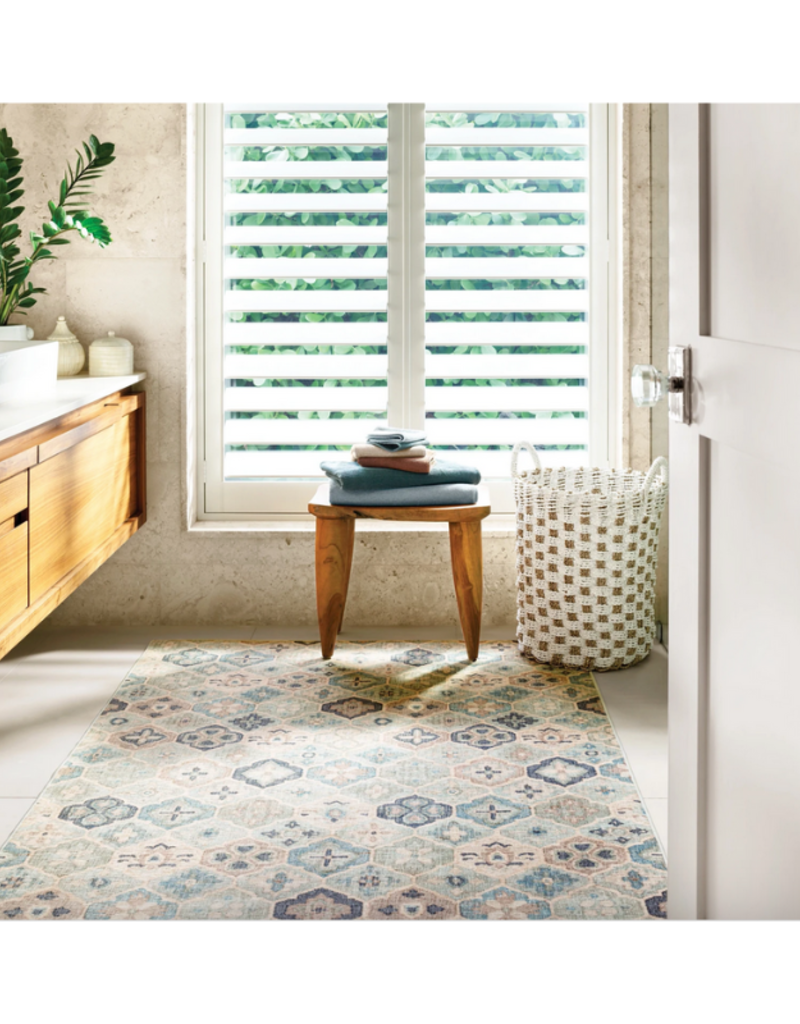 Dash & Albert Dash & Albert Machine Washable Pali Blue Rug Runner 2'6" x 8'