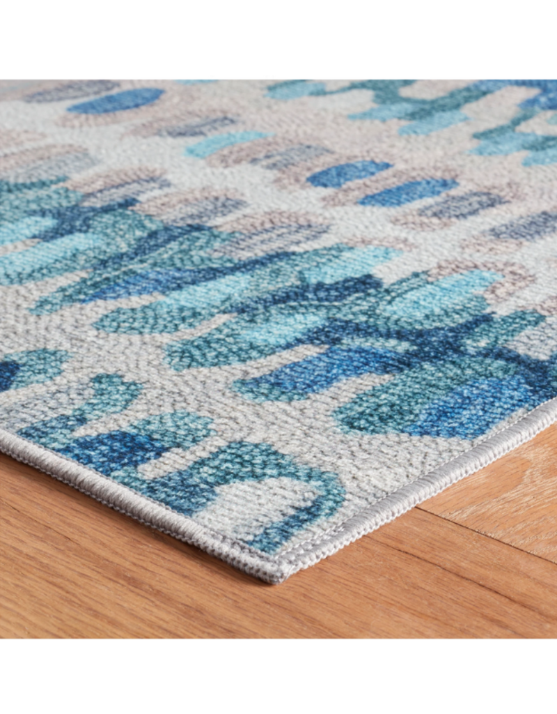 Dash & Albert Dash & Albert Machine Washable Paint Chip Blue Rug 3x5