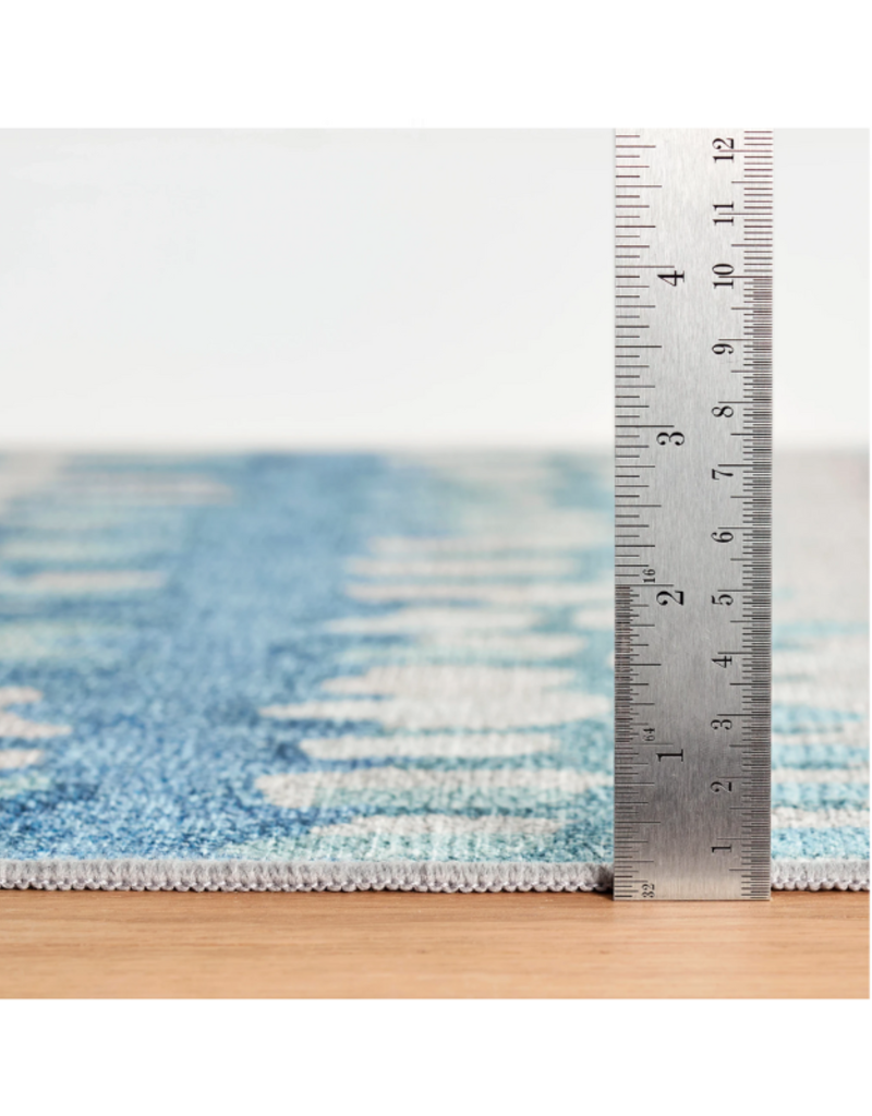 Dash & Albert Dash & Albert Machine Washable Paint Chip Blue Rug 3x5