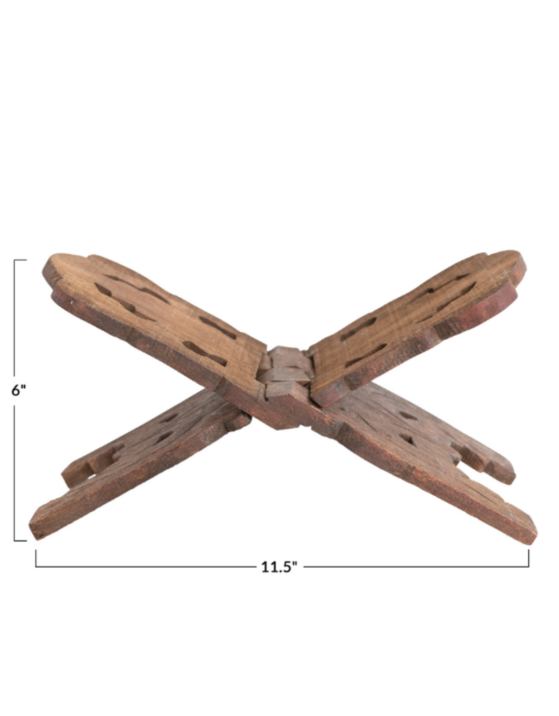 Creative Co-Op Walnut Wood Folding Book Holder