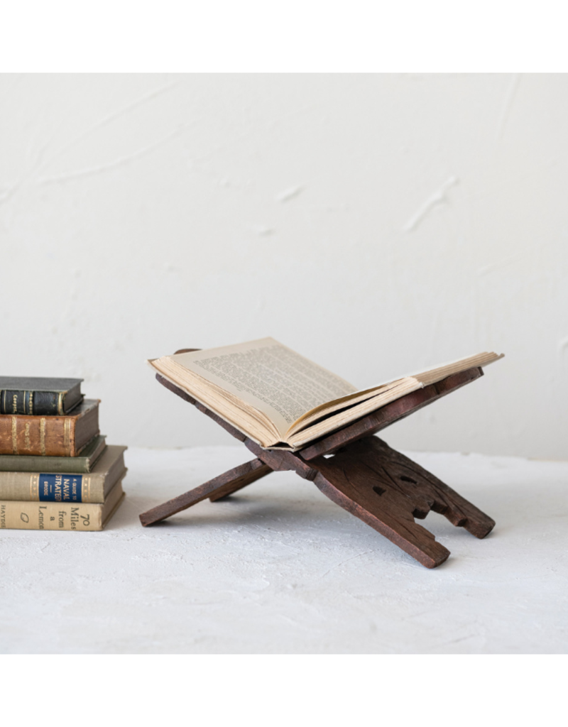 Creative Co-Op Walnut Wood Folding Book Holder