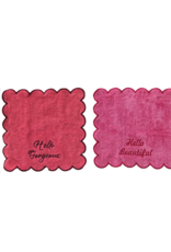 Creative Co-Op "Hello..." Set of 2 Terry Wash Cloths