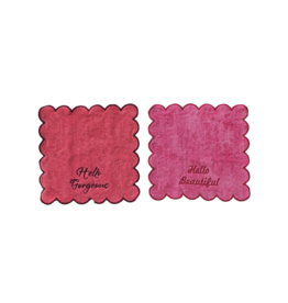 Creative Co-Op "Hello..." Set of 2 Terry Wash Cloths