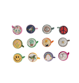 Creative Co-Op Embroidered Felt Tape Measure