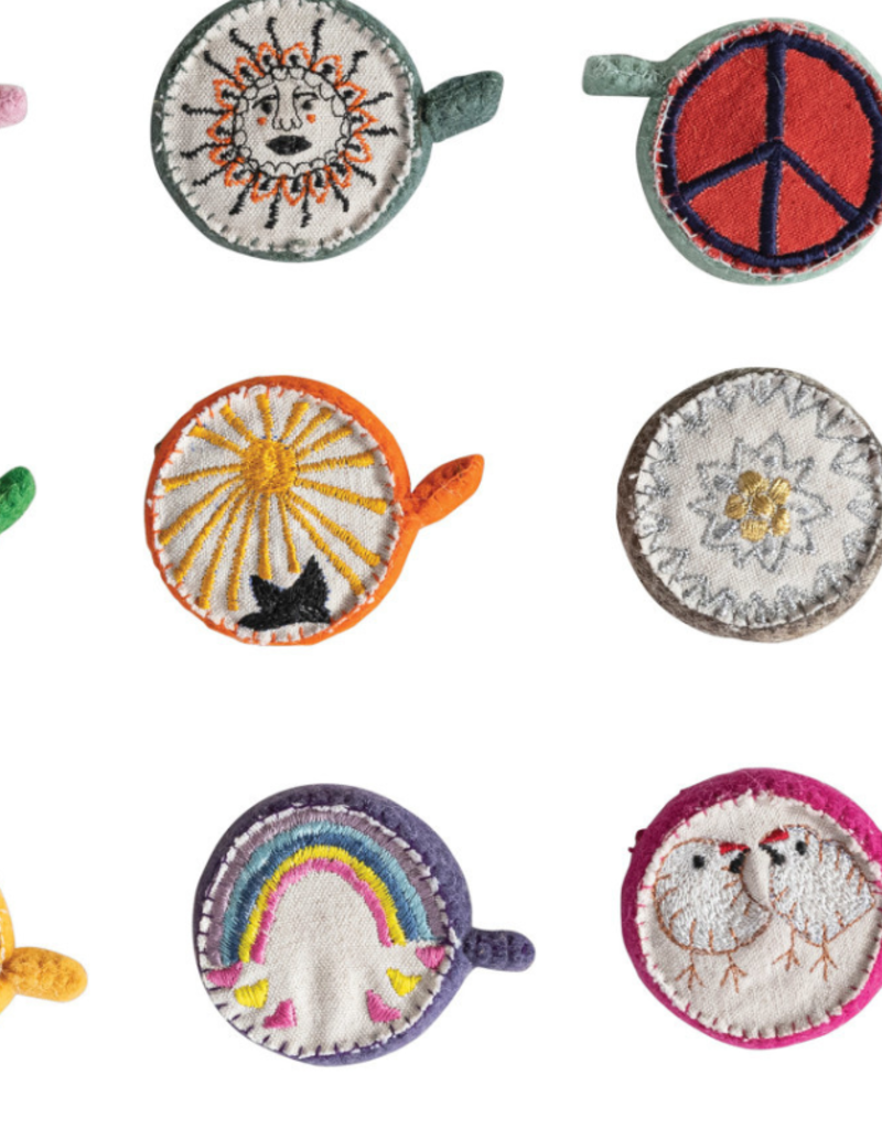 Creative Co-Op Embroidered Felt Tape Measure