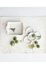 Creative Co-Op Bird on Branch Stoneware Dish