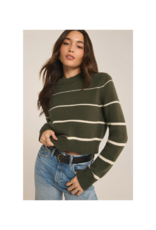 Z Supply LAST ONE - XL - Milan Stripe Sweater in Grape Leaf by Z Supply