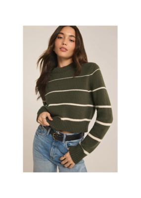 Z Supply LAST ONE - XL - Milan Stripe Sweater in Grape Leaf by Z Supply