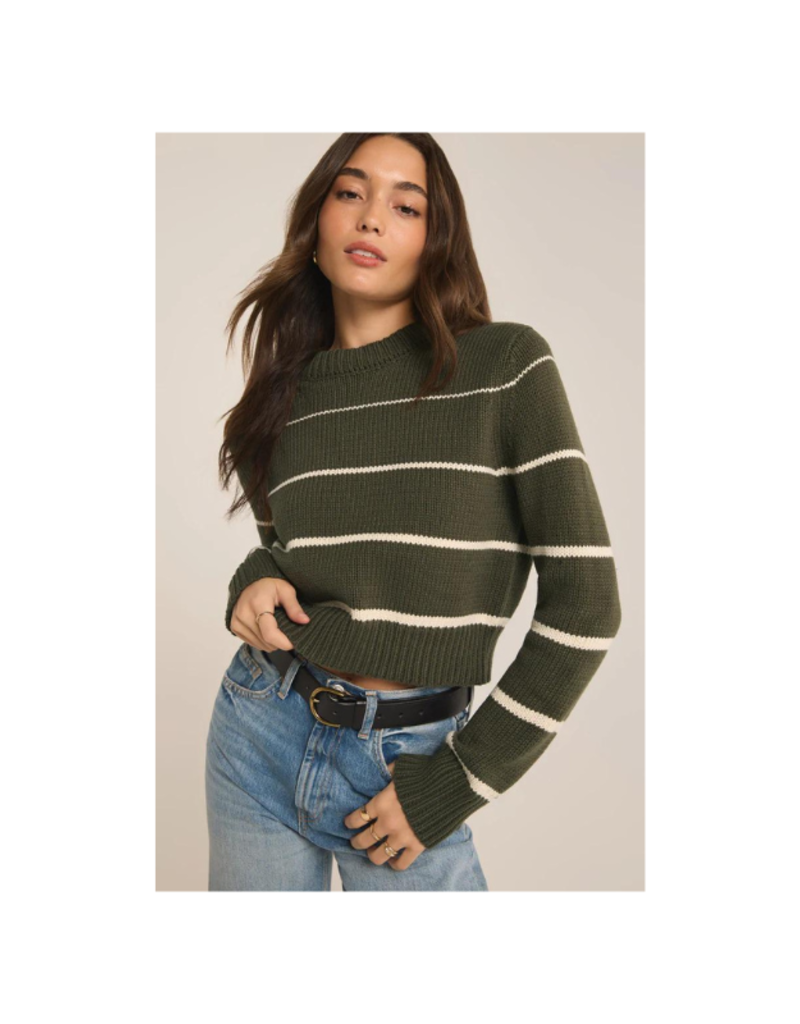 Z Supply LAST ONE - XL - Milan Stripe Sweater in Grape Leaf by Z Supply