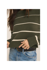 Z Supply LAST ONE - XL - Milan Stripe Sweater in Grape Leaf by Z Supply