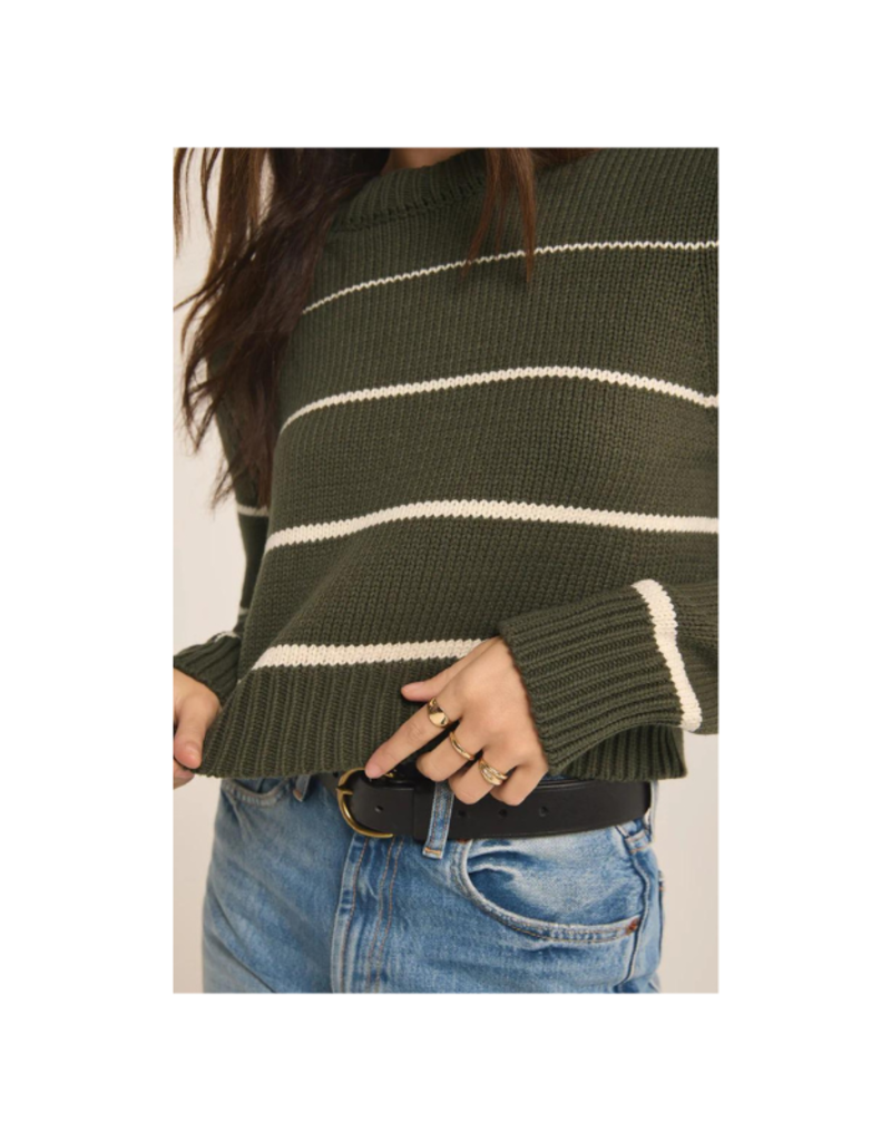Z Supply LAST ONE - XL - Milan Stripe Sweater in Grape Leaf by Z Supply