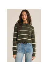 Z Supply LAST ONE - XL - Milan Stripe Sweater in Grape Leaf by Z Supply