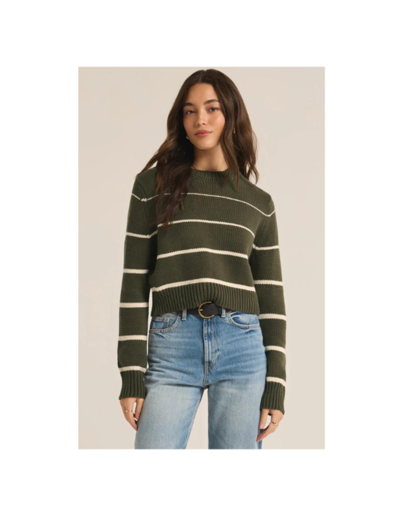 Z Supply LAST ONE - XL - Milan Stripe Sweater in Grape Leaf by Z Supply
