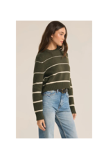 Z Supply LAST ONE - XL - Milan Stripe Sweater in Grape Leaf by Z Supply