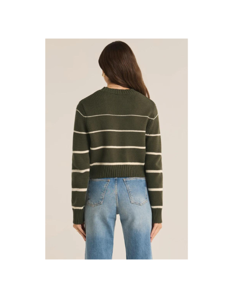 Z Supply LAST ONE - XL - Milan Stripe Sweater in Grape Leaf by Z Supply